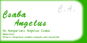 csaba angelus business card